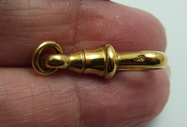 Chunky Antique Edwardian c1910 Solid 9ct Yellow Gold Dog Clip Fastener - For Hanging Fobs & Charms Gold Charm - Sandy's Vintage Charms