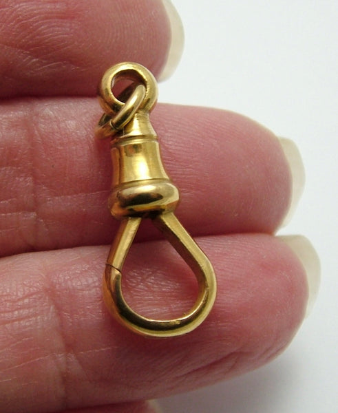 Chunky Antique Edwardian c1910 Solid 9ct Yellow Gold Dog Clip Fastener - For Hanging Fobs & Charms Gold Charm - Sandy's Vintage Charms