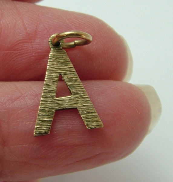 Small Vintage 1970’s Solid 9ct Gold Initial Letter "A" Charm HM 1976 Gold Charm - Sandy's Vintage Charms