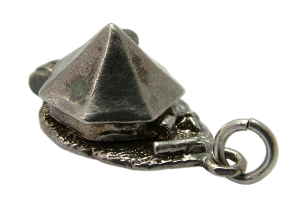 Vintage 1960's Silver Opening Tent Charm People Sleeping Inside Silver Charm - Sandy's Vintage Charms