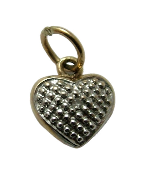 Tiny Vintage 1990’s 9ct Gold & Diamond Heart Charm Gold Charm - Sandy's Vintage Charms