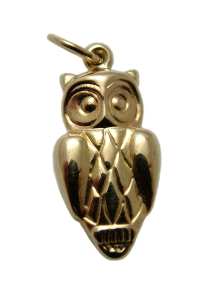 Vintage 1990's Hollow 9ct Gold Owl Charm Gold Charm - Sandy's Vintage Charms