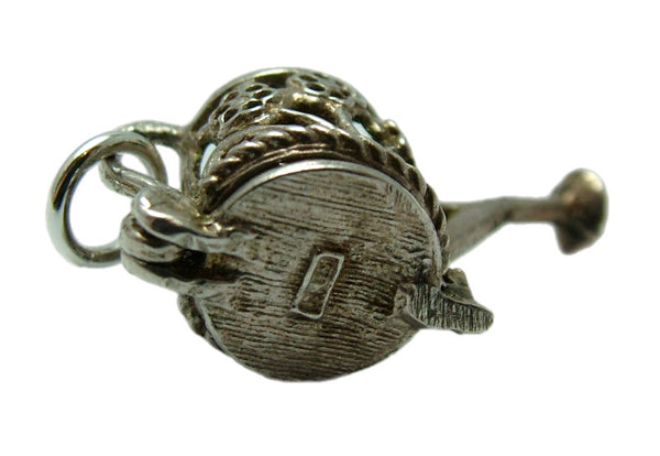 Vintage 1970's Silver Opening Watering Can Charm Enamel Flower Inside Silver Charm - Sandy's Vintage Charms