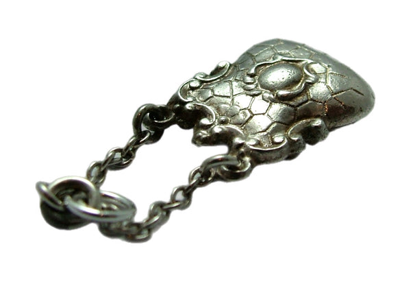 Antique Victorian Silver Hollow Handbag Purse Charm With Chain Strap Antique Charm - Sandy's Vintage Charms