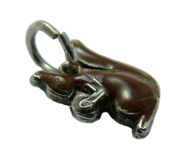 Small Vintage 1950's Silver & Brown Enamel Squirrel Charm Enamel Charm - Sandy's Vintage Charms