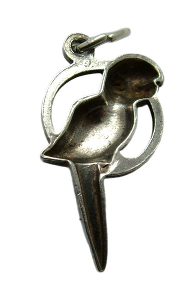 Vintage 1950's Silver & Enamel Parrot Charm Enamel Charm - Sandy's Vintage Charms