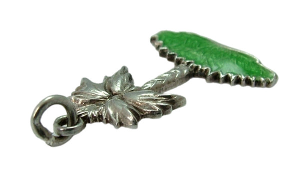 Vintage 1960's Silver & Green Enamel TLM Palm Tree Charm Enamel Charm - Sandy's Vintage Charms