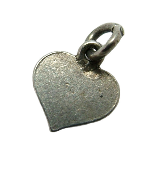 Tiny Vintage 1950's Silver & Red Enamel Heart Charm Enamel Charm - Sandy's Vintage Charms