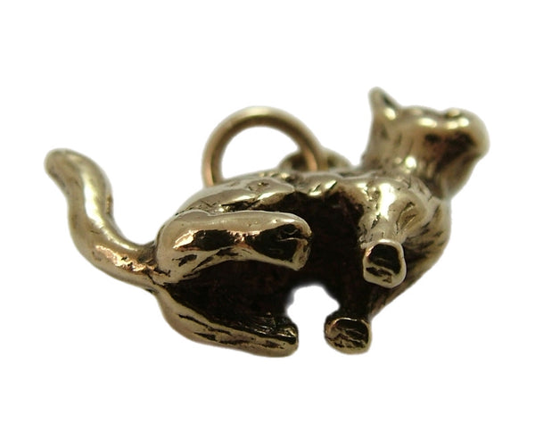 Vintage Solid 9ct Gold Sitting Cat Charm HM 2000 Gold Charm - Sandy's Vintage Charms