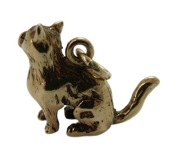 Vintage Solid 9ct Gold Sitting Cat Charm HM 2000 Gold Charm - Sandy's Vintage Charms