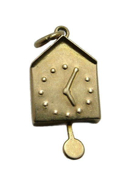 Vintage 1940's 9ct Gold Hollow Wall Clock Charm HM 1948 Gold Charm - Sandy's Vintage Charms