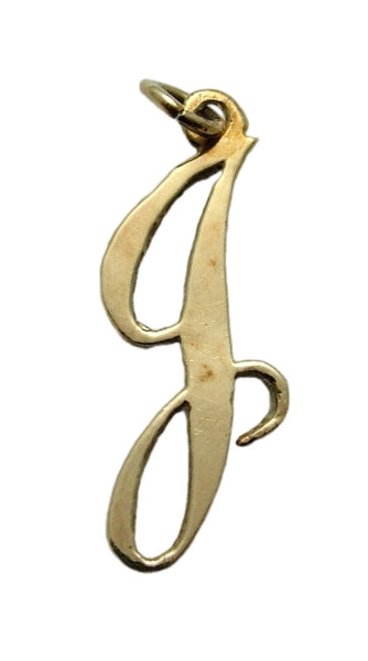 Vintage 1970's Solid 9ct Gold Initial Letter "J" Charm or Pendant Gold Charm - Sandy's Vintage Charms