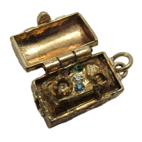 Heavy Vintage 1970's 9ct Gold Opening Treasure Chest Charm HM 1973 Gold Charm - Sandy's Vintage Charms