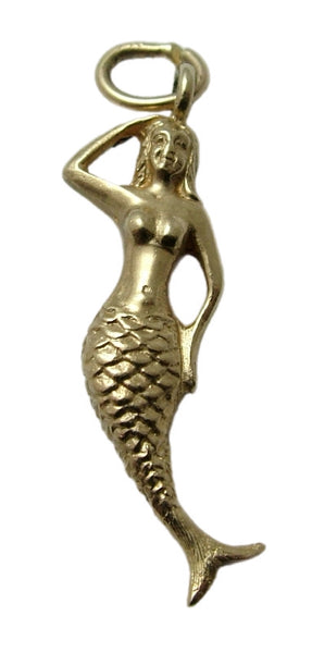 Vintage 1970's Solid 9ct Gold Mermaid Charm HM 1973 Gold Charm - Sandy's Vintage Charms