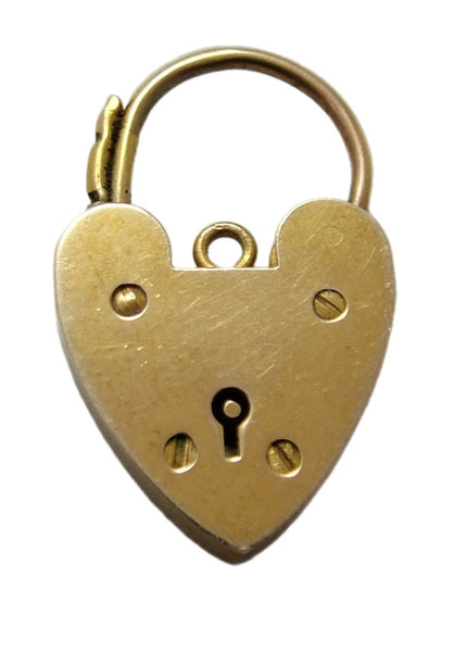 Large Vintage 1960's 9ct Yellow Gold Padlock Bracelet Fastener or Charm HM 1961 Gold Charm - Sandy's Vintage Charms