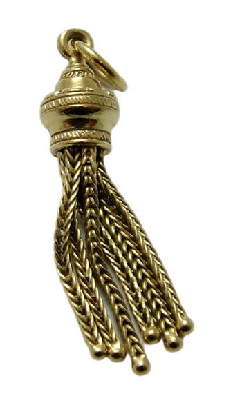 Large Vintage 1980's 9ct Gold Tassel Fob Charm Gold Charm - Sandy's Vintage Charms