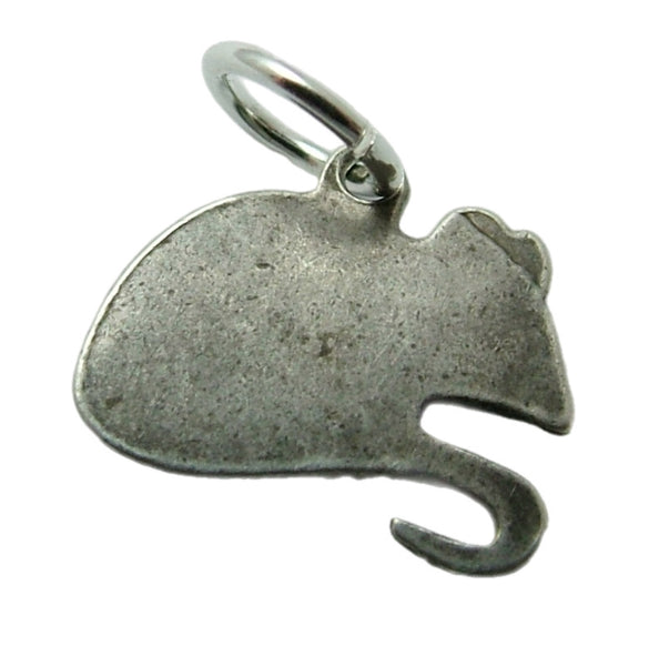 Small Vintage 1950's Silver & Grey Enamel Mouse Charm Enamel Charm - Sandy's Vintage Charms