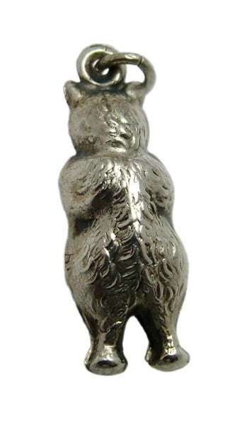 Antique Edwardian c1905 Silver Hollow Bear Charm Antique Charm - Sandy's Vintage Charms