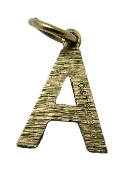 Small Vintage 1970’s Solid 9ct Gold Initial Letter "A" Charm HM 1976 Gold Charm - Sandy's Vintage Charms