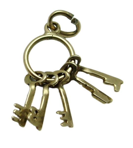 Small Vintage 1950's 14k 14ct Gold Bunch of Keys Charm that Spell “LIEBE”