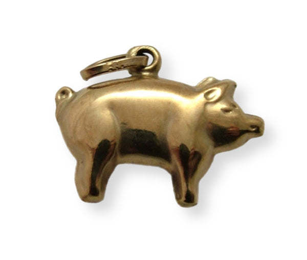 Vintage 1980's Hollow 9ct Gold Pig Charm Gold Charm - Sandy's Vintage Charms