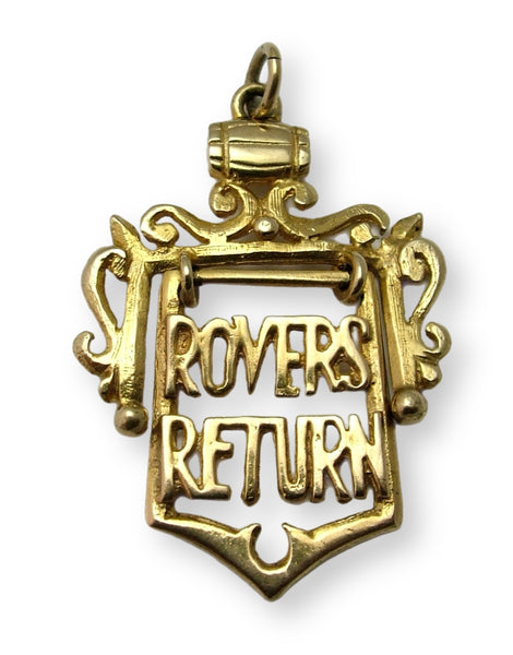 Vintage 1960's Solid 9ct Gold “Rovers Return” Pub Sign Charm from TV Soap “Coronation Street” HM 1965 Gold Charm - Sandy's Vintage Charms