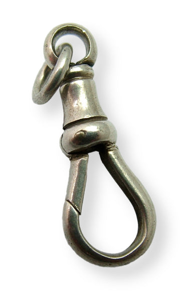 Antique Victorian Solid Silver Swivel Dog Clip Fastener - For Hanging Fobs & Charms HM 1901 Antique Charm - Sandy's Vintage Charms