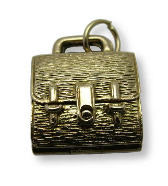 Large Heavy Vintage 1960's 9ct Gold Opening Briefcase Charm Pink Briefs Inside HM 1961 Gold Charm - Sandy's Vintage Charms