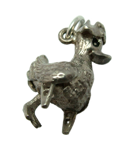 Vintage 1960's Silver Nuvo Pirate Duck Charm with Moving Leg Silver Charm - Sandy's Vintage Charms