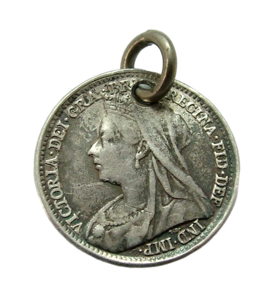 Antique Victorian Silver Engraved Love Token Coin Charm "Milly" Love Token - Sandy's Vintage Charms