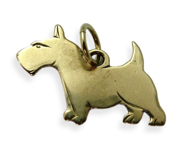 Vintage 1920's/30's Flat 9ct Gold Scottie or Westie Terrier Dog Charm Gold Charm - Sandy's Vintage Charms