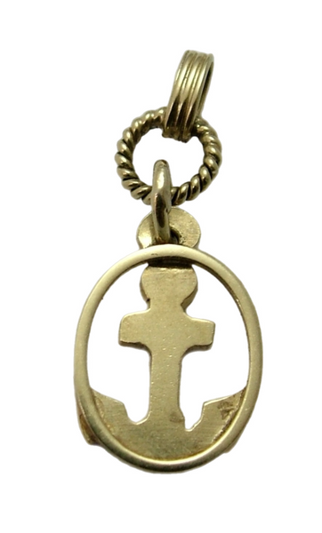 Small Vintage 1950’s 14ct 14k Gold & Green Enamel Anchor Charm Gold Charm - Sandy's Vintage Charms