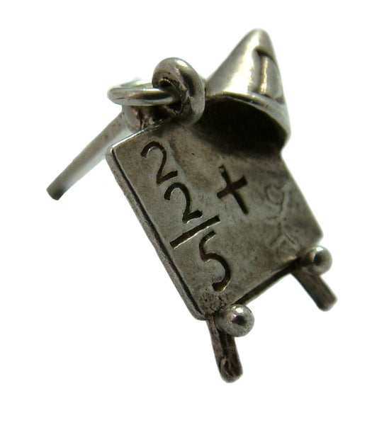 Vintage 1970's Silver School Blackboard Charm Opens to Stand Up Silver Charm - Sandy's Vintage Charms