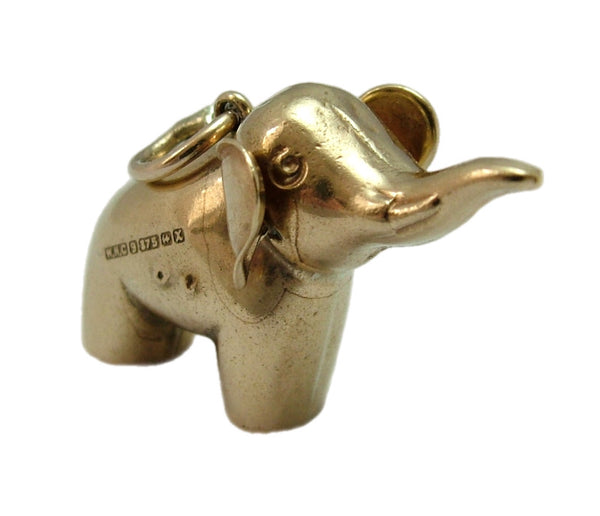 Vintage 1970's 9ct Gold Hollow Lucky Elephant Charm HM 1972 Gold Charm - Sandy's Vintage Charms