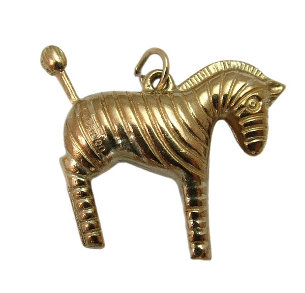 Vintage 1960's 9ct Gold Hollow Zebra Charm HM 1965 Gold Charm - Sandy's Vintage Charms