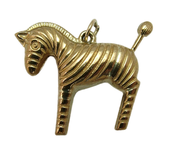 Vintage 1960's 9ct Gold Hollow Zebra Charm HM 1965 Gold Charm - Sandy's Vintage Charms