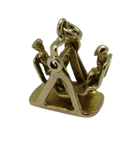 Vintage 1960's 9ct Gold Moving Fairground Swing Charm HM 1964 Gold Charm - Sandy's Vintage Charms